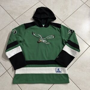 Philadelphia Eagles Hoodie Mens L Kelly Green Starter Retro Throwback NFL